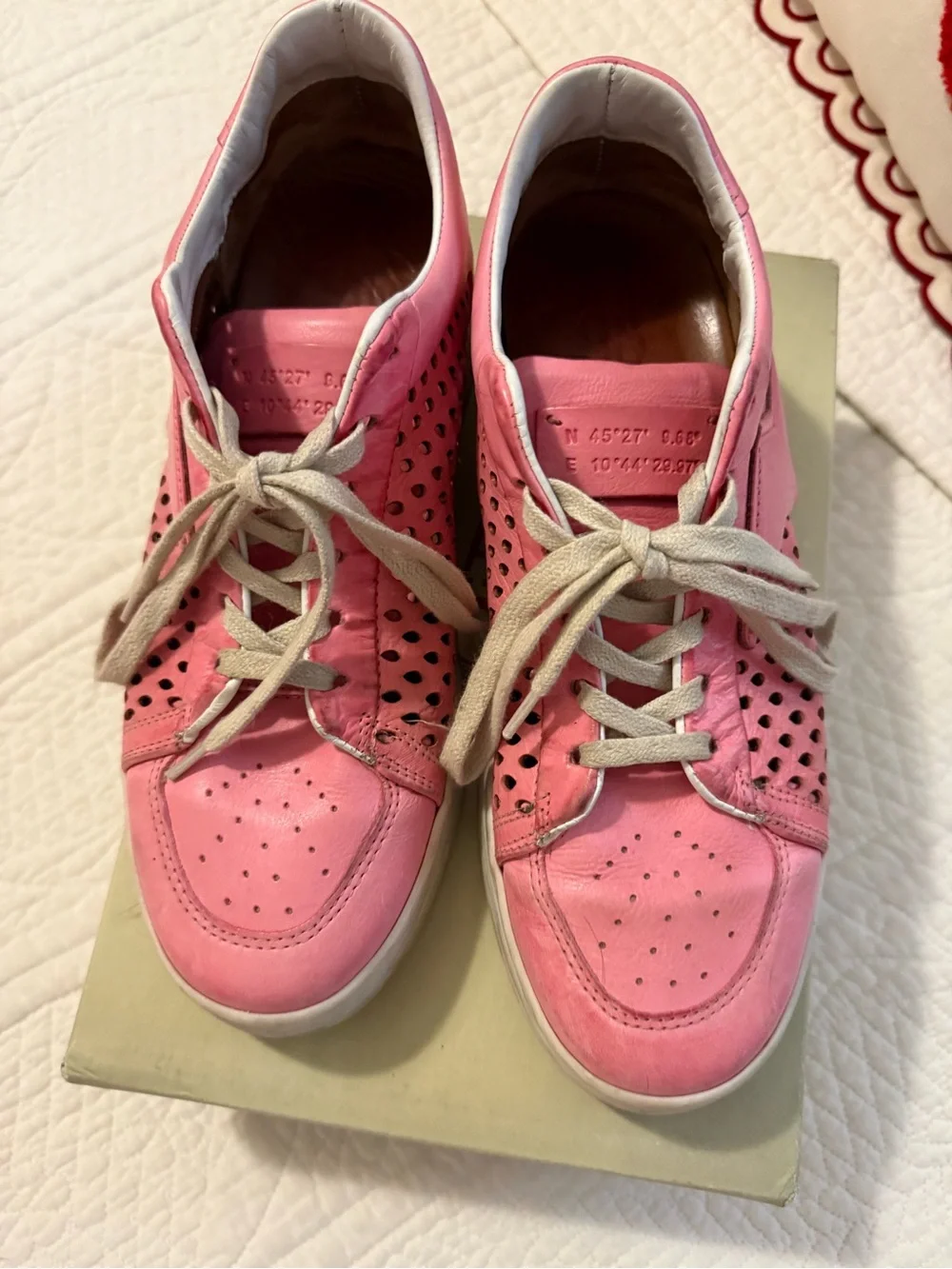 A.S. 98 Women's Pink Leather Casual Lace-Up Sneakers size 41